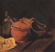 Vincent Van Gogh Still life with Earthenware,Bottle and Clogs (nn04) oil on canvas